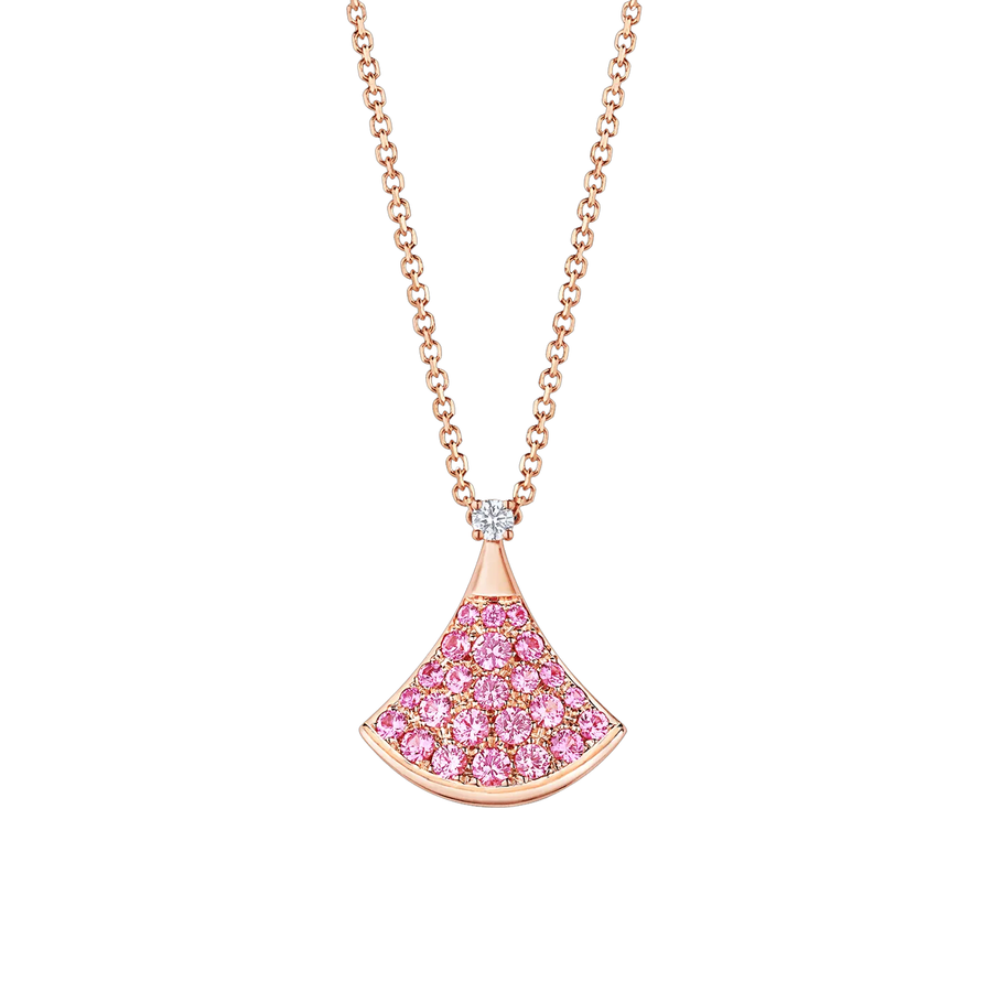 Bob Aeris Fan Starlet Shimmer Necklace, Pink Sapphires — real photo 2