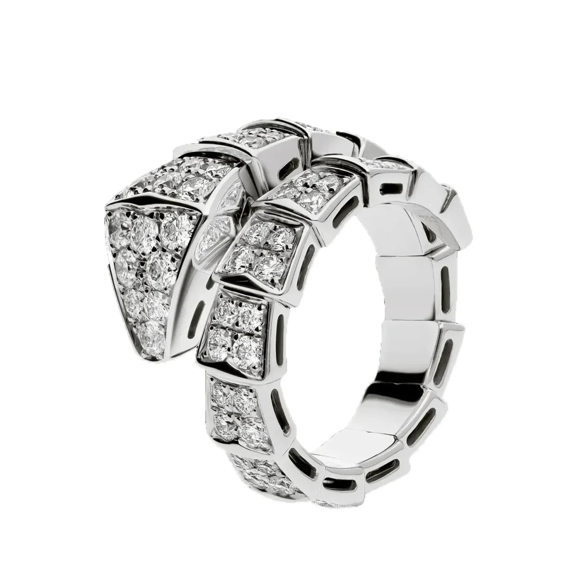 Bob Snake Lovato White gold Ring Double Pavé Moissanite — real photo 1