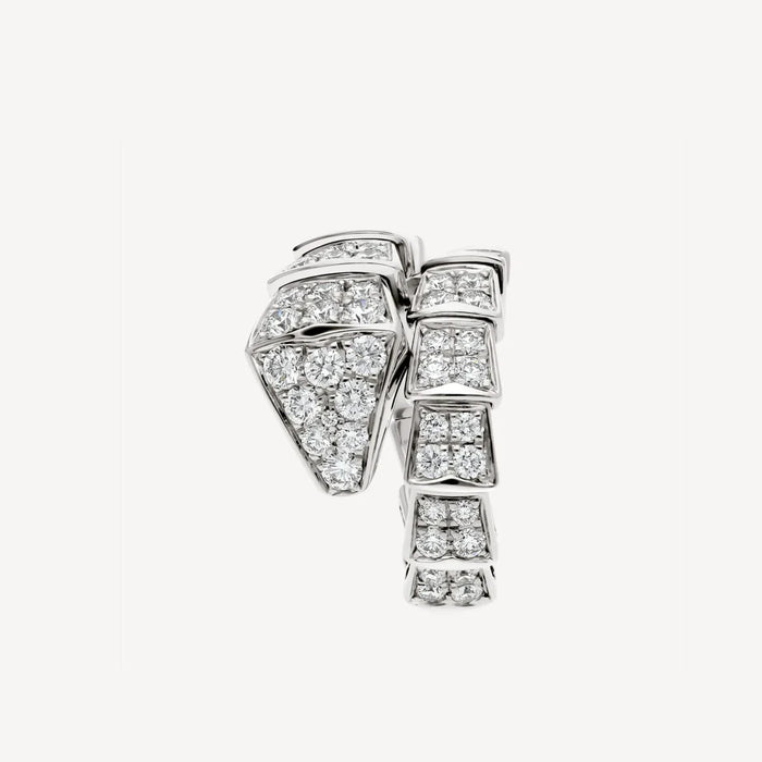 Bob Snake Lovato White gold Ring Double Pavé Moissanite — real photo 6