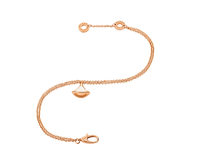 Bob Aeris Fan Essential Bracelet Rose Gold Chain White Mother of Pearl — real photo 4