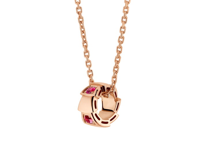 Lotteds Bob Snake Orion Pendant, Rose Gold Ruby Accent — real photo 5