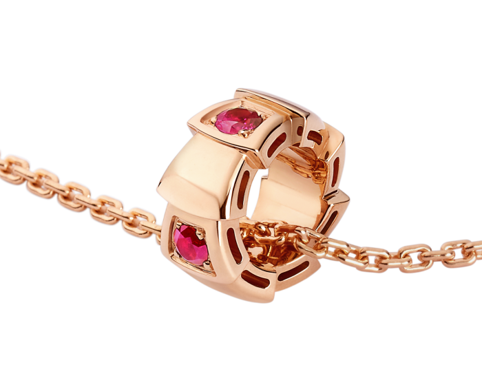 Lotteds Bob Snake Orion Pendant, Rose Gold Ruby Accent — real photo 4