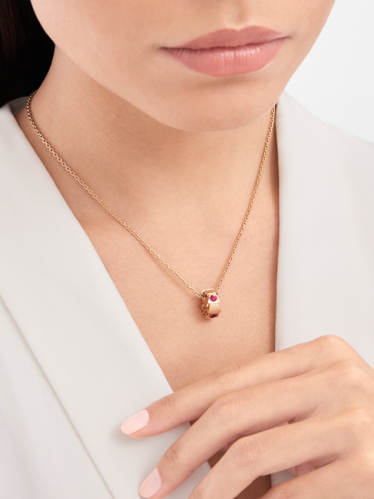 Lotteds Bob Snake Orion Pendant, Rose Gold Ruby Accent — real photo 2