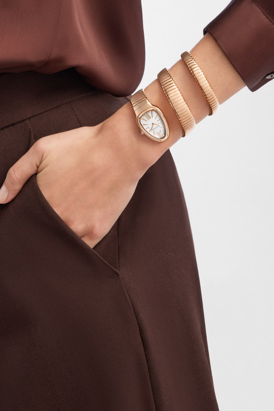 Bob Snake Chrono Rose Gold Watch Moissanite — real photo 3