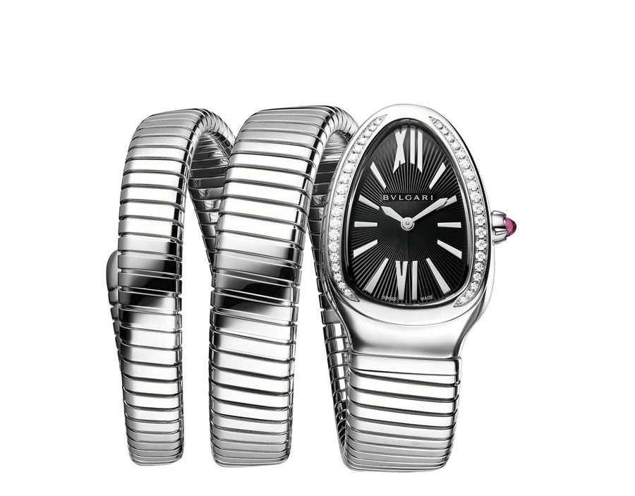 Bob Snake Chrono White Gold Watch Stainless Steel Crown Set With A Cabochon Cut Rubellite — real photo 2