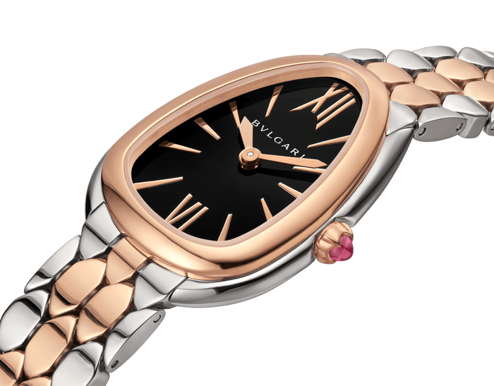 Bob Snake Spiga Rose Gold watch In Stainless Steel And With Black Lacquered Dial — real photo 4
