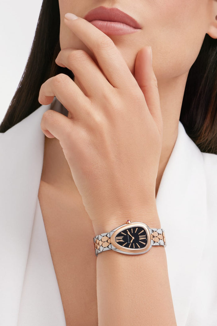Bob Snake Spiga Rose Gold watch In Stainless Steel And With Black Lacquered Dial — real photo 6