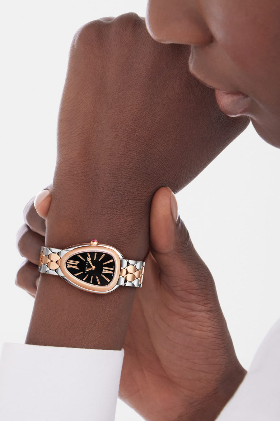 Bob Snake Spiga Rose Gold watch In Stainless Steel And With Black Lacquered Dial — real photo 3