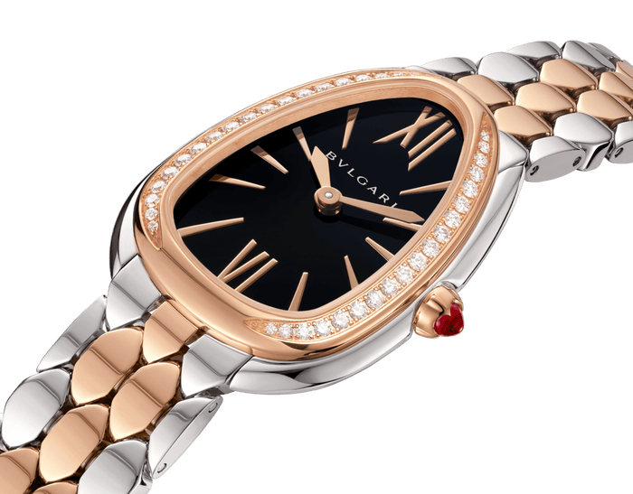 Bob Snake Spiga Rose Gold Watch Bezel Set With Brilliant-cut Diamonds Black Dial — real photo 4