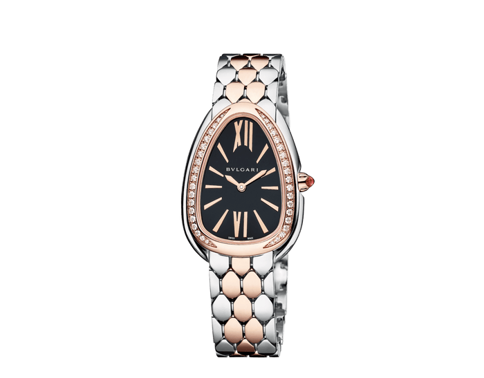 Bob Snake Spiga Rose Gold Watch Bezel Set With Brilliant-cut Diamonds Black Dial — real photo 5