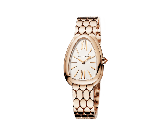 Bob Snake Spiga Rose Gold Watch Bezel And Crown Set With 1 Cab Cut Pink Rubellite — real photo 4