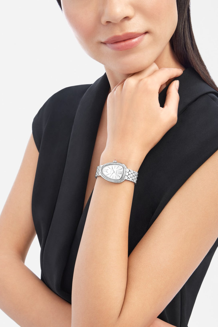 Bob Snake Spiga White Gold Watch With Diamond-set Bezel And White Opaline Dial — real photo 3