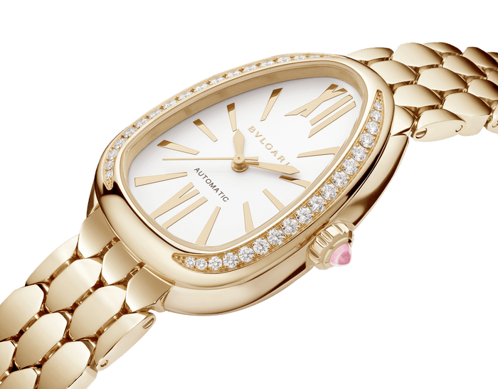 Bob Snake Spiga Yellow Gold Watch Diamond-set Bezel And White Opaline Dial — real photo 5