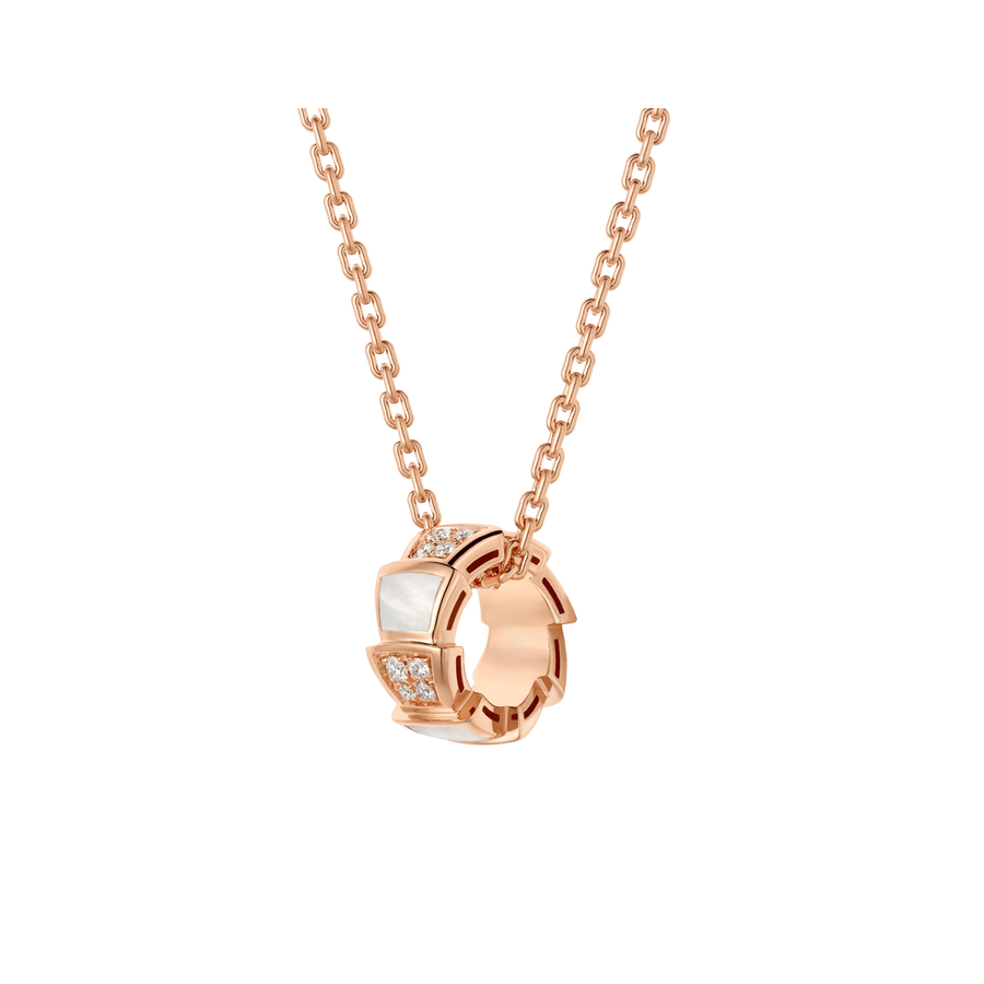Lotteds Bob Snake Orion Pendant, Rose Gold Segmented Modules White Ceramic — real photo 1