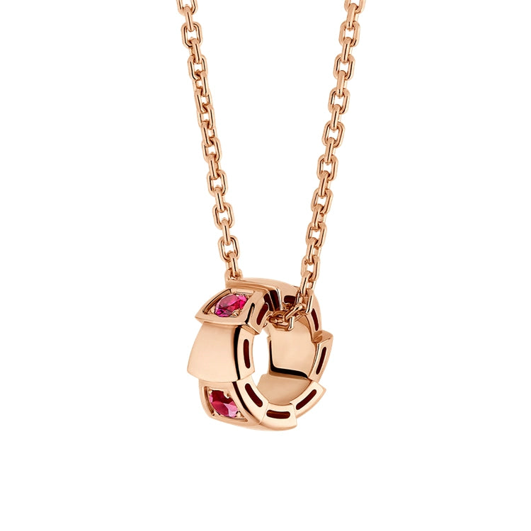 Lotteds Bob Snake Orion Pendant, Rose Gold Ruby Accent — real photo 1