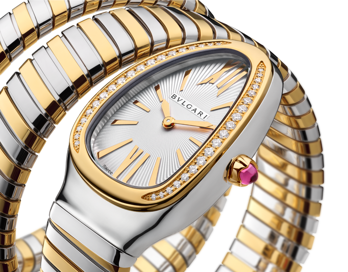 Bob Snake Chrono Rose White Gold Watch Lab-grown Moissanite — real photo 5