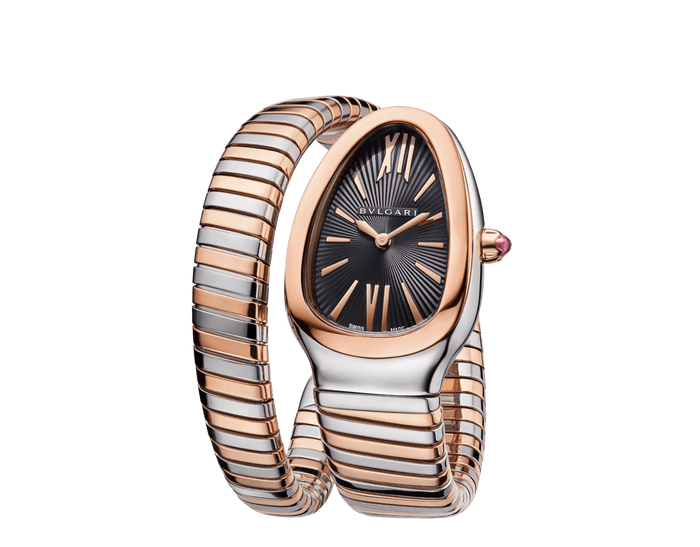 Bob Snake Chrono Rose Gold & White Gold Watch Black Screen — real photo 5