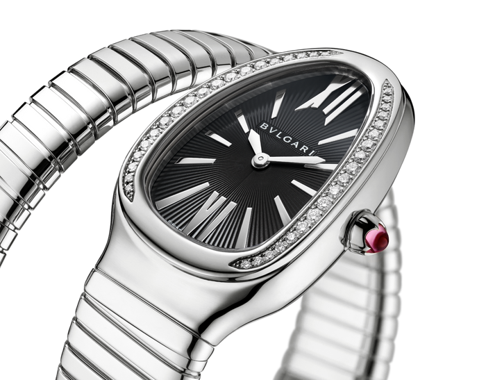 Bob Snake Chrono White Gold Watch Black Face Moissanite Lab-grown — real photo 5