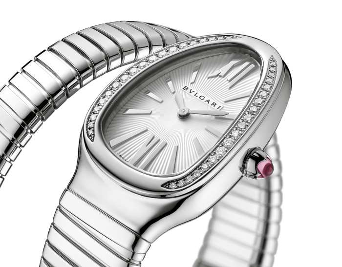 Bob Snake Chrono White Gold White Screen Watch Lab-grown Moissanite — real photo 4