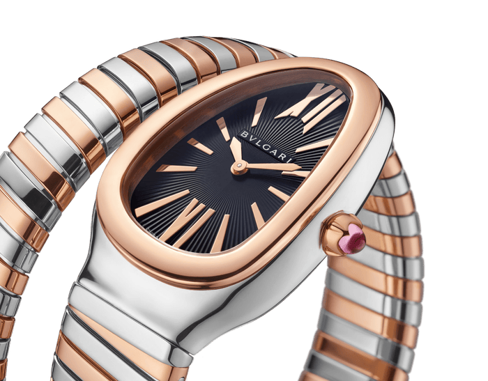 Bob Snake Chrono Rose Gold & White Gold Watch Black Screen — real photo 6