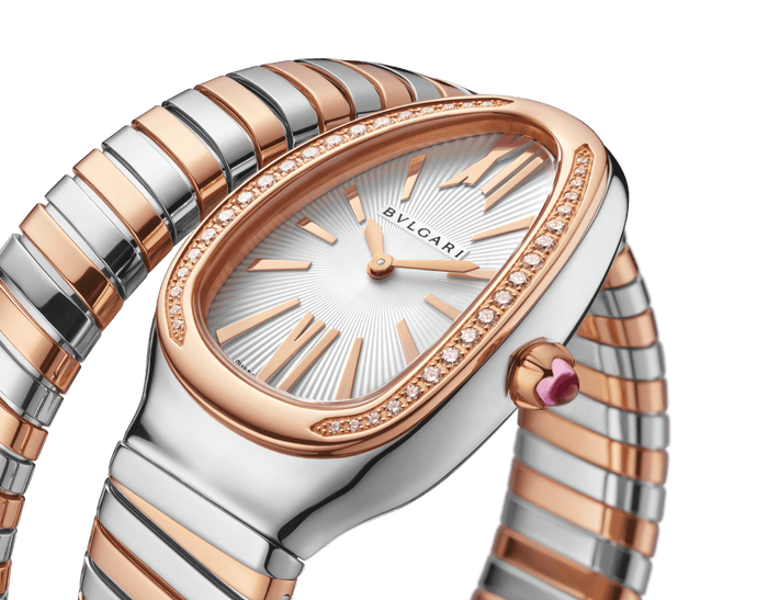 Bob Snake Chrono Rose White Gold Watch Moissanite Lab-grown — real photo 6