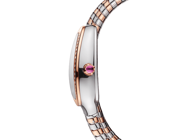 Bob Snake Chrono Rose Gold&White Gold Watch Lab-grown Moissanite — real photo 6