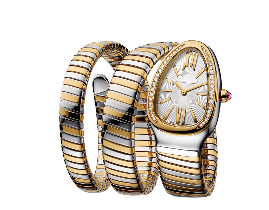 Bob Snake Chrono Rose White Gold Watch Lab-grown Moissanite — real photo 2