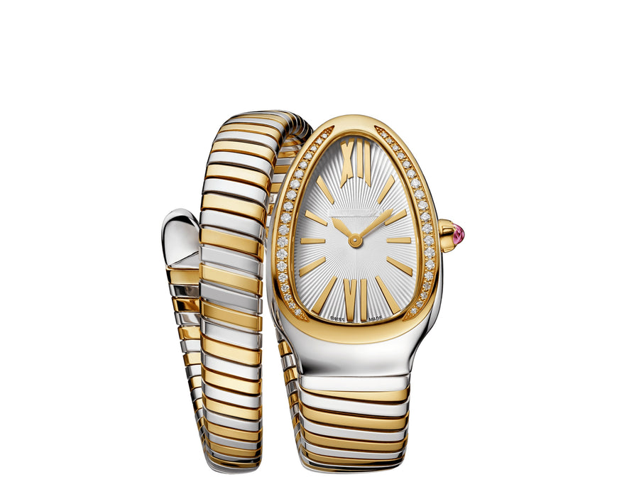 Bob Snake Chrono Yellow White Gold Watch Moissanite — real photo 2