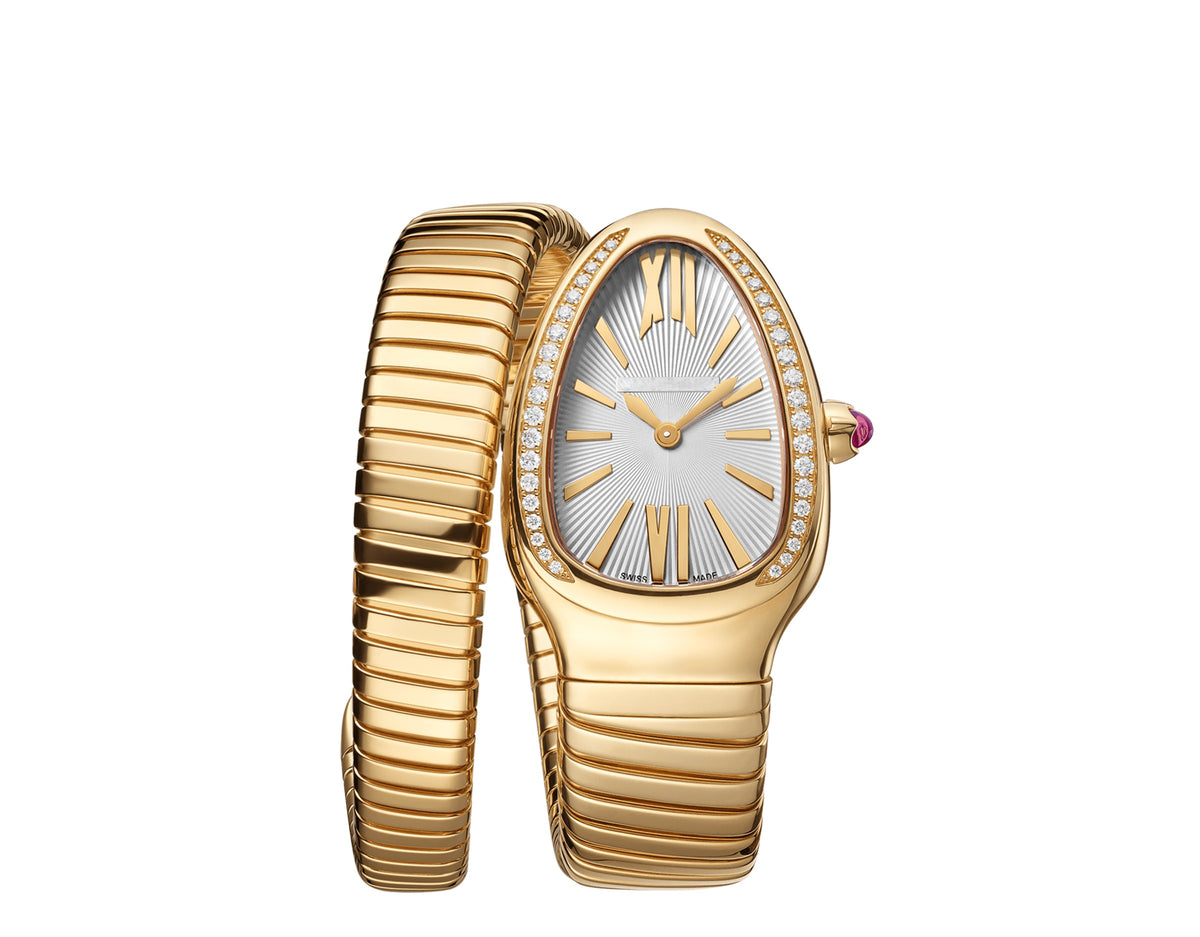 Bob Snake Chrono Yellow Gold Watch Lab-grown Moissanite — real photo 1