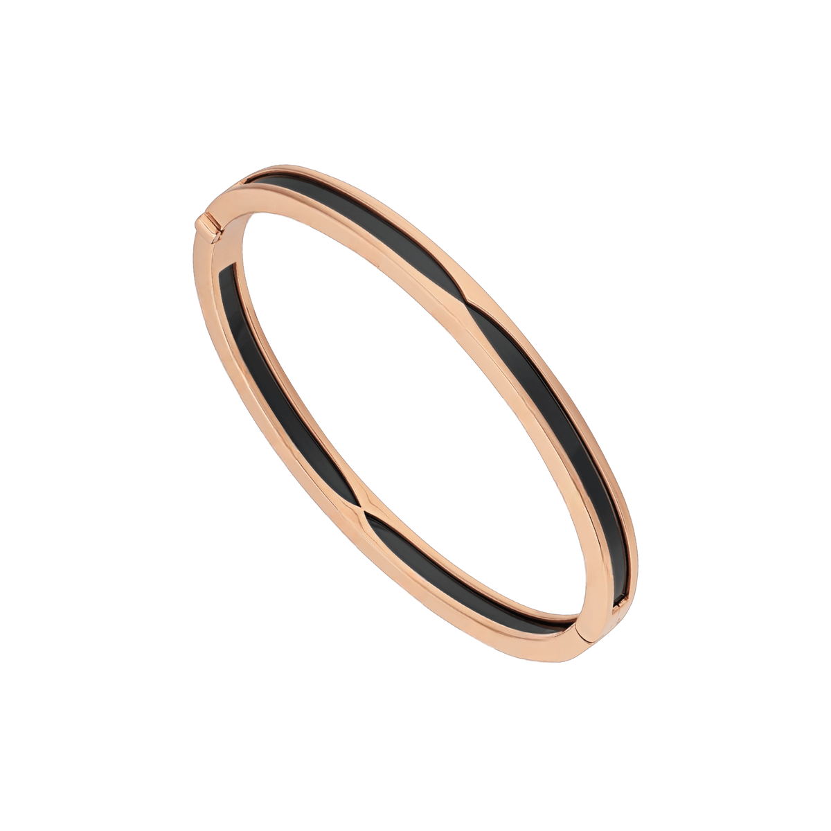 Bob Rollers Calista Rose Gold Cuff Bracelet Black Ceramic — real photo 1
