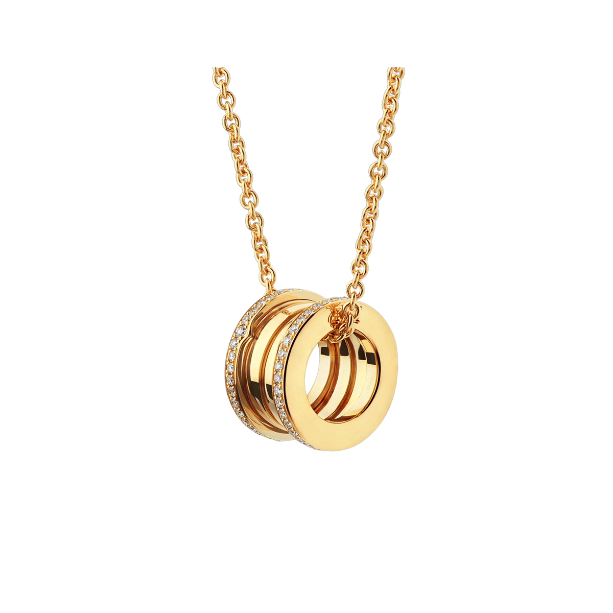 Bob Rollers Marlo Pendant ,Two-row Moissanite| Yellow, Rose & White Gold — real photo 1