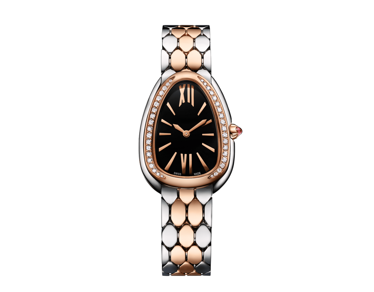 Bob Snake Spiga Rose Gold Watch Bezel Set With Brilliant-cut Diamonds Black Dial — real photo 1