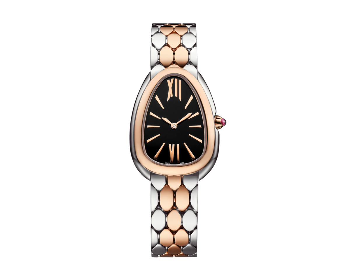 Bob Snake Spiga Rose Gold watch In Stainless Steel And With Black Lacquered Dial — real photo 1