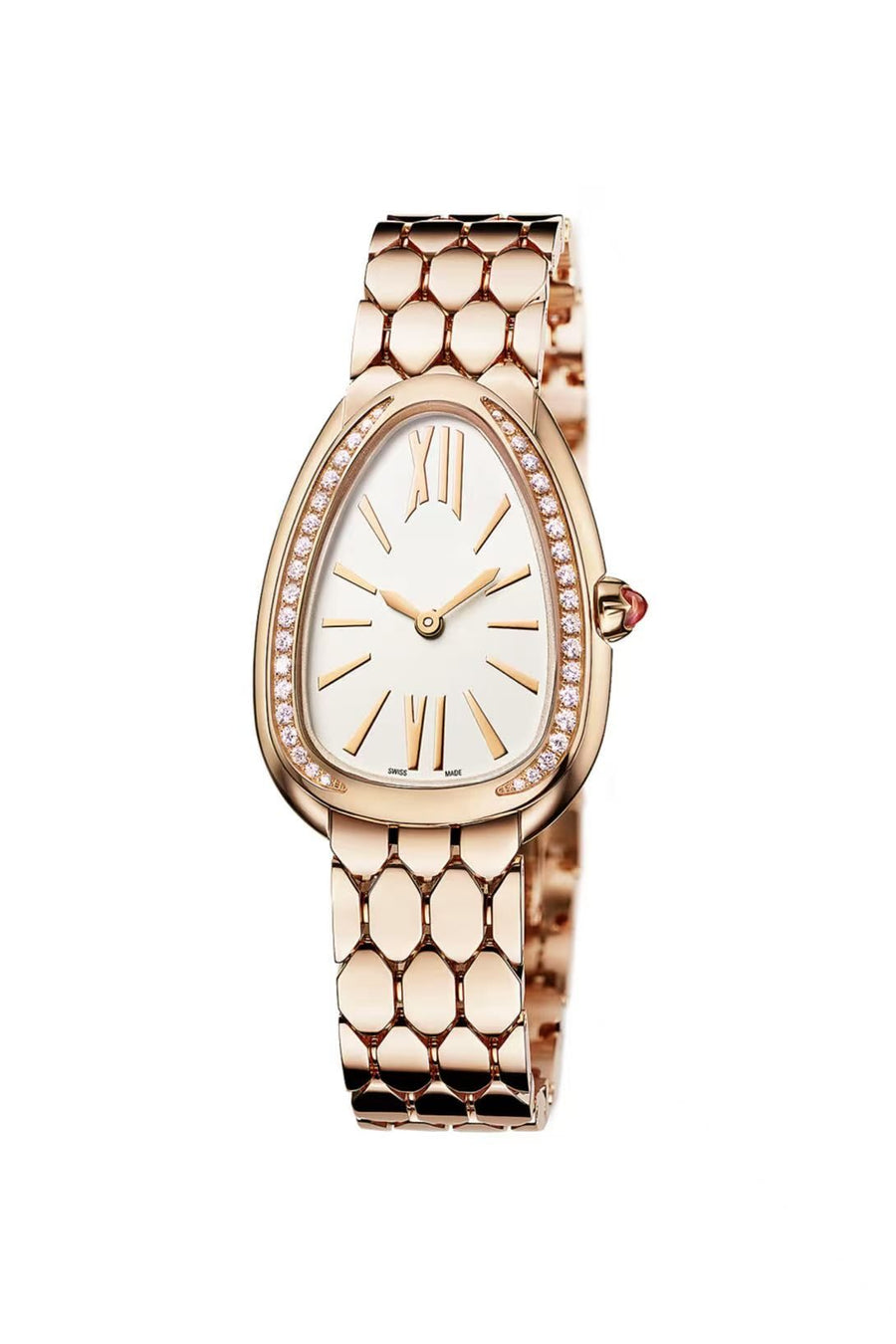 Bob Snake Soraya Watch Rose Gold White Face Moissanite-Set Quartz — real photo 3